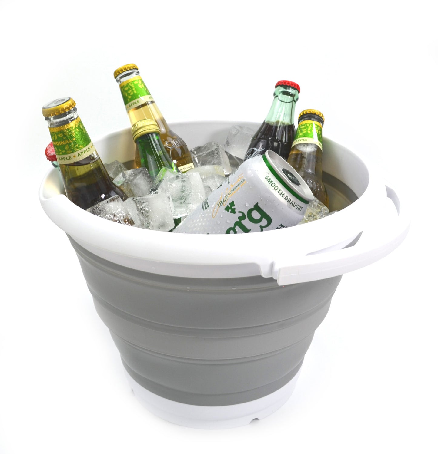 SAMMART 10L (2.64Gallon) Collapsible Fishing Bucket - Foldable Round Tub - Portable Plastic Water Pail - Space Saving Outdoor Waterpot - Trunk Organizer