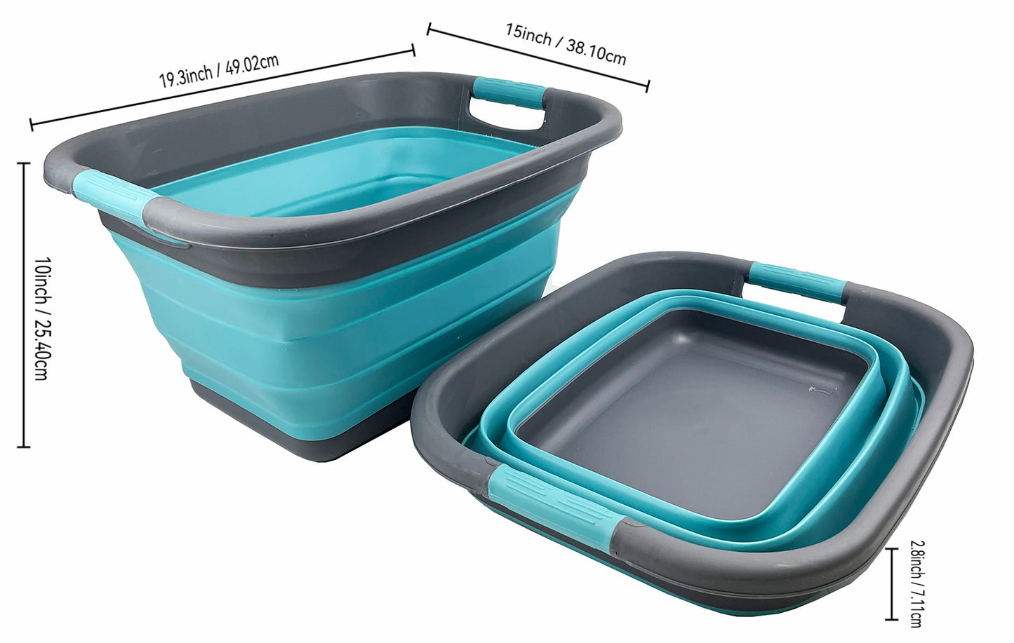 SAMMART 25L (6.6 Gallon) Collapsible Laundry Basket/Tub - Foldable Storage Container/Organizer, Water Capacity: 20L