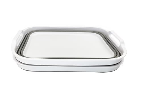 SAMMART Collapsible Tub - Foldable Dish Tub - Portable Washing Basin - Space Saving Plastic Washtub