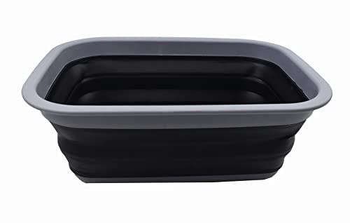 SAMMART 9.2L (2.37Gallon) Collapsible Tub - Portable Outdoor Picnic Basket/Crater - Foldable Shopping Bag - Space Saving Storage Container