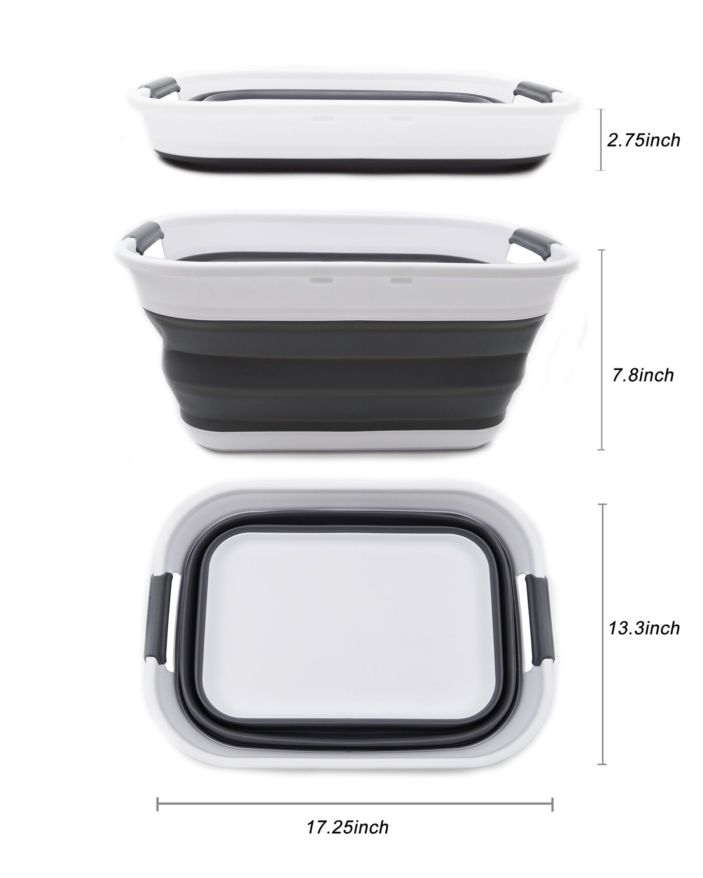 SAMMART 17.5L (4.6 Gallon) Collapsible/Foldable/Pop Up/Portable Washing Tub, Water Capacity 13.5L/3.5 Gallon