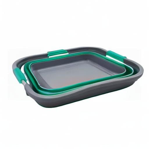 SAMMART 29L(7.6 gallon) Collapsible Plastic Laundry Basket - Foldable Pop Up Storage Container/Organizer - Portable Washing Tub - Space Saving Hamper/Basket - Water Capacity 24L(6.3 gallon)