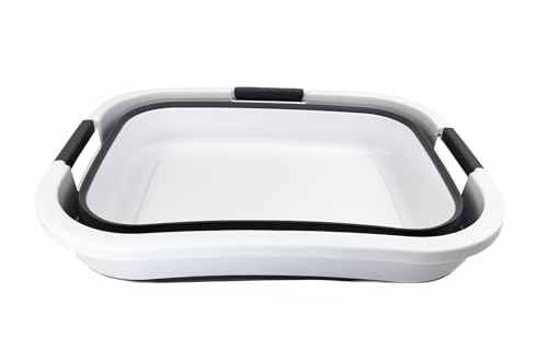 SAMMART 30L (7.9 gallon) Collapsible Plastic Laundry Basket - Foldable Pop Up Storage Container/Organizer - Portable Washing Tub - Space Saving Hamper/Basket