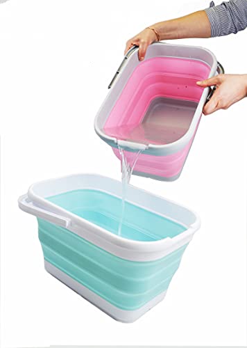 SAMMART 12L (3.17 Gallon) Collapsible Rectangular Handy Basket/Bucket