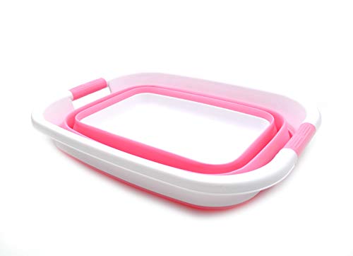 SAMMART 25L (6.6 gallon) Collapsible Laundry Basket/Tub - Foldable Storage Container/Organizer - Portable Washing Bin - Space Saving Hamper, Water capacity: 19L (5 gallon)