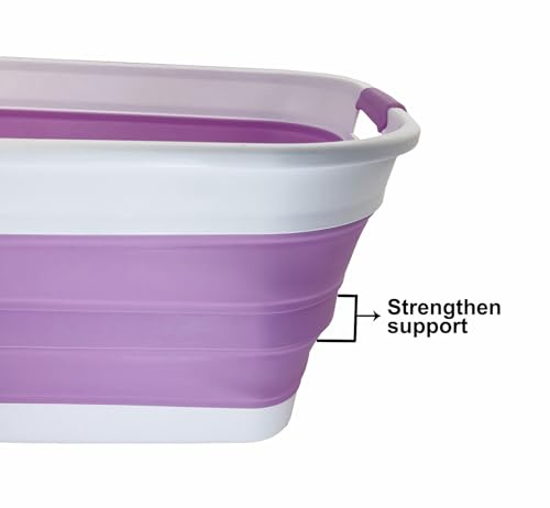 SAMMART 27L (7.1 Gallons) Collapsible Plastic Laundry Basket with Handle-Foldable Pop Up Storage Basket with handle