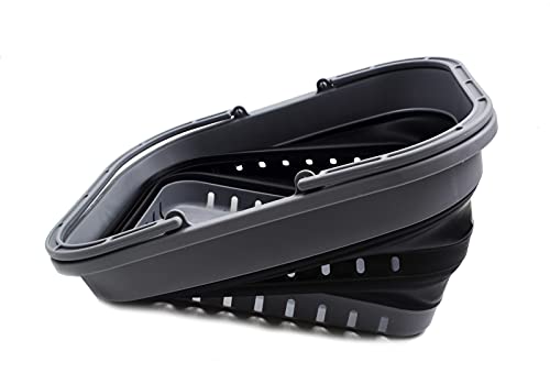 SAMMART 9.2L & 19L Collapsible Tub with Handle - Portable Outdoor Picnic Basket/Crater - Foldable Shopping Bag - 2 Pieces