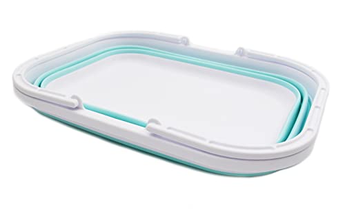 SAMMART 12L (3.17 Gallon) Collapsible Tub with Handle - Portable Outdoor Picnic Basket/Crater - Foldable Shopping Bag - Space Saving Storage Container