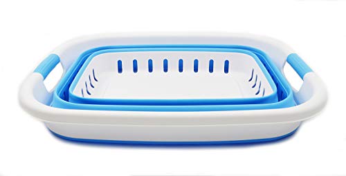 SAMMART 37L (9.77 gallon) Collapsible Plastic Laundry Basket - Foldable Pop Up Storage Container/Organizer - Space Saving Hamper/Basket