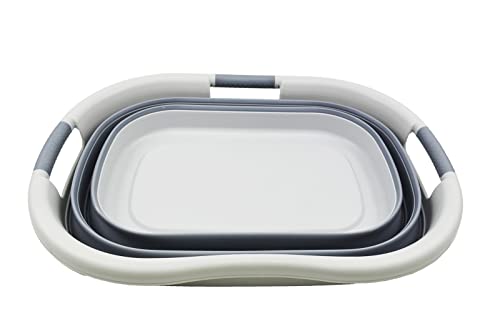 SAMMART 40L (10.5 gallon) Collapsible Plastic Laundry Basket - Foldable Pop Up Storage Container/Organizer - Portable Washing Tub - Space Saving Hamper/Basket