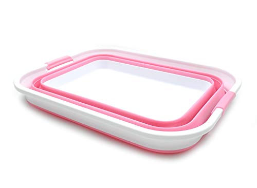 SAMMART 42L (11 Gallon) Collapsible Plastic Laundry Basket-Foldable Pop Up Storage Container/Organizer-Portable Washing Tub-Space Saving Basket, Water Capacity 34L(9 Gallon)