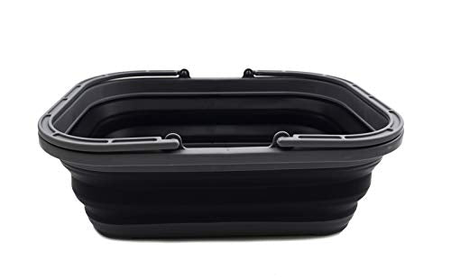 SAMMART 12L (3.17 Gallon) Collapsible Tub with Handle - Portable Outdoor Picnic Basket/Crater - Foldable Shopping Bag - Space Saving Storage Container