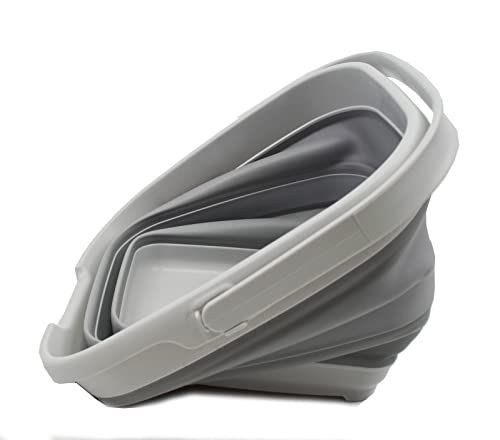 SAMMART 10L (2.6 Gallon) Set of 2 Collapsible Rectangular Handy Basket/Bucket