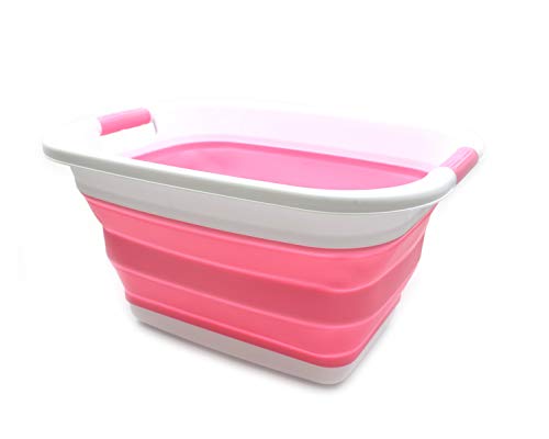 SAMMART 25L (6.6 gallon) Collapsible Laundry Basket/Tub - Foldable Storage Container/Organizer - Portable Washing Bin - Space Saving Hamper, Water capacity: 19L (5 gallon)