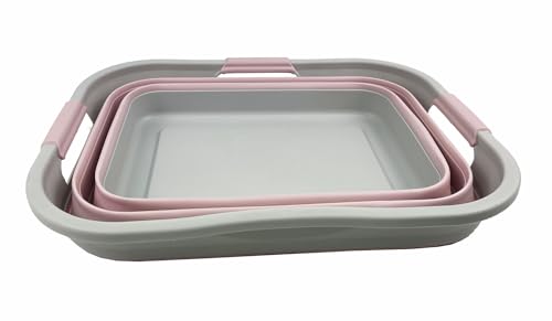 SAMMART 30L (8 gallons) Collapsible Plastic Laundry Washing Tub/Basket-Portable Pop Up Storage Container/Organizer-Foldable Laundry Hamper-Space Saving