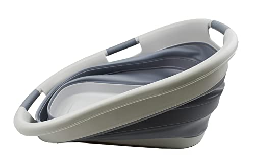 SAMMART 40L (10.5 gallon) Collapsible Plastic Laundry Basket - Foldable Pop Up Storage Container/Organizer - Portable Washing Tub - Space Saving Hamper/Basket