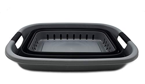 SAMMART 37L (9.77 gallon) Collapsible Plastic Laundry Basket - Foldable Pop Up Storage Container/Organizer - Space Saving Hamper/Basket