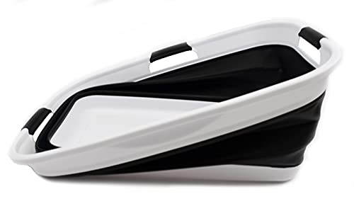 SAMMART 44L (11.6 gallon) Collapsible Plastic Laundry Basket - Foldable Pop Up Storage Container/Organizer - Portable Washing Tub - Space Saving Hamper/Basket, Water Capacity: 35L (9.2 gallon)