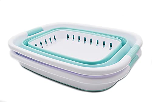 SAMMART 37L (9.77 gallon) Collapsible Plastic Laundry Basket - Foldable Pop Up Storage Container/Organizer - Portable Washing Tub - Space Saving Hamper/Basket