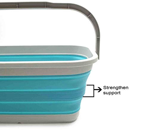 SAMMART 11.6L (3.06 Gallon) Collapsible Rectangular Handy Basket/Bucket