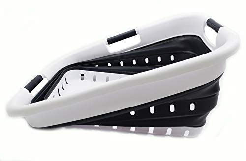 SAMMART Collapsible 3 Handled Plastic Laundry Basket - Foldable Pop Up Storage Container/Organizer - Portable Basket - Space Saving Hamper/Basket