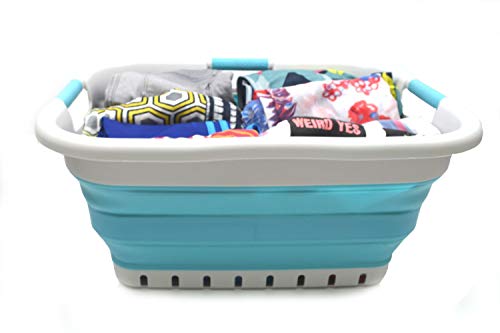 SAMMART 41L (10.8 gallon) Collapsible Plastic Laundry Basket - Foldable Pop Up Storage Container/Organizer - Portable Washing Tub - Space Saving Hamper/Basket
