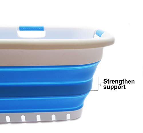 SAMMART 41L (10.8 gallon) Collapsible Plastic Laundry Basket - Foldable Pop Up Storage Container/Organizer - Portable Washing Tub - Space Saving Hamper/Basket