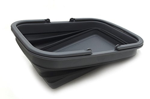 SAMMART SAMMART 9.2L (2.37Gallon) Collapsible Tub with Handle - Portable Outdoor Picnic Basket/Crater - Foldable Shopping Bag - Space Saving Storage Container