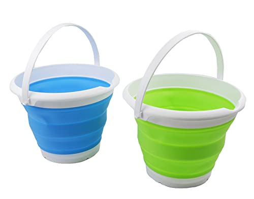SAMMART 8.5L (2.2 Gallon) Collapsible Plastic Bucket - Foldable Round Tub - Portable Fishing Water Pail - Space Saving Outdoor Waterpot. Size 31cm Dia