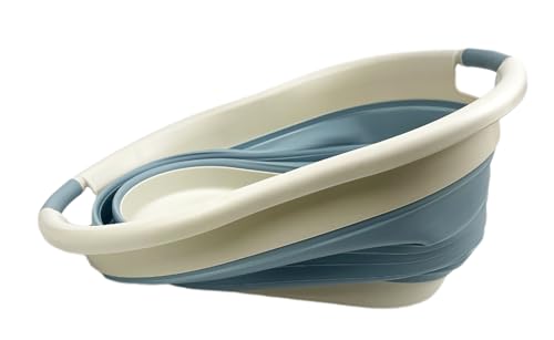 SAMMART 36L (9.5Gallons) Collapsible Laundry Basket - Oval Tub/Basket - Foldable Storage Container - Portable Washing Tub - Portable Pop-Up Hamper