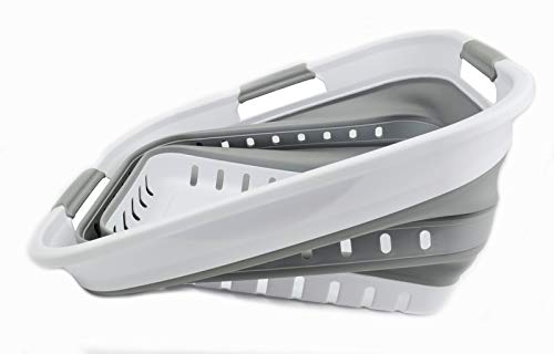 SAMMART Set of 2-30L (8 gallon) Collapsible Plastic Laundry Basket - Foldable Pop Up Storage Container/Organizer - Portable Washing Tub - Space Saving Hamper/Basket