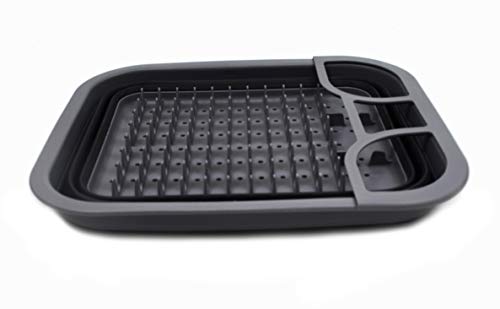 SAMMART Collapsible Dish Drainer - Foldable Drying Rack - Portable Dinnerware Organizer - Space Saving Kitchen Storage Tray