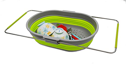 SAMMART 5L (1.3 gallon) Expandable & Collapsible Over The Sink Rectangular Colander