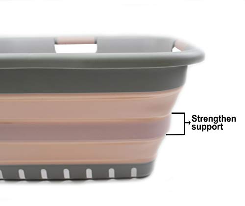 SAMMART 41L (10.8 gallon) Collapsible Plastic Laundry Basket - Foldable Pop Up Storage Container/Organizer - Portable Washing Tub - Space Saving Hamper/Basket