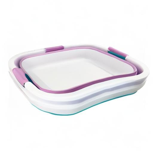 SAMMART 30L (7.9 gallon) Collapsible Plastic Laundry Basket - Foldable Pop Up Storage Container/Organizer - Portable Washing Tub - Space Saving Hamper/Basket