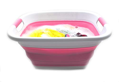 SAMMART 25L (6.6 gallon) Collapsible Laundry Basket/Tub - Foldable Storage Container/Organizer - Portable Washing Bin - Space Saving Hamper, Water capacity: 19L (5 gallon)