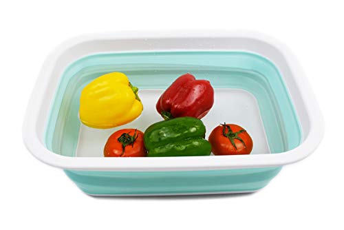 SAMMART 9.2L (2.37Gallon) Collapsible Tub - Portable Outdoor Picnic Basket/Crater - Foldable Shopping Bag - Space Saving Storage Container