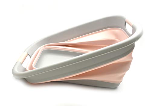 SAMMART 31L (8.1 gallon) Collapsible Plastic Laundry Basket-Pop Up Storage Container - Portable Washing Tub - Space Saving Hamper/Basket, Water capacity: 23L (6 gallon)