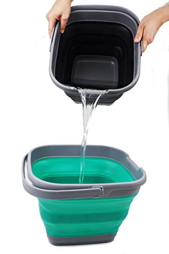SAMMART 10L (2.6 Gallon) Collapsible Rectangular Handy Basket/Bucket