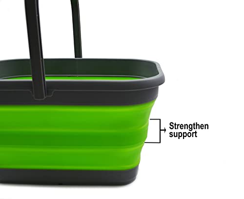 SAMMART 12L (3.1 Gallon) Collapsible Rectangular Handy Basket/Bucket