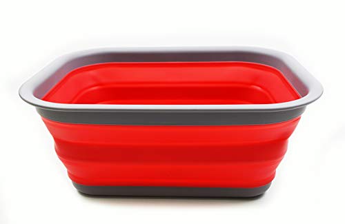 SAMMART 15 L (3.96 Gallon) Collapsible Tub - Portable Outdoor Picnic Basket/Crater - Foldable Washing Tub - Space Saving Storage Container
