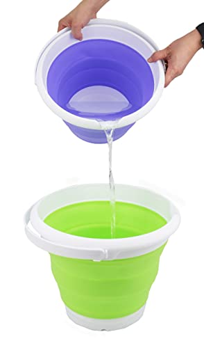 SAMMART 8.5L (2.2 Gallon) Collapsible Plastic Bucket - Foldable Round Tub - Portable Fishing Water Pail - Space Saving Outdoor Waterpot. Size 31cm Dia