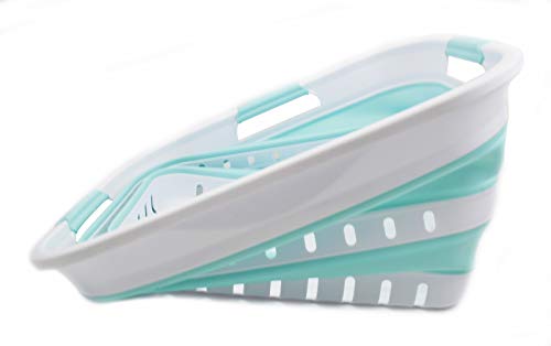 SAMMART 30L (8 gallon) Collapsible 3 Handled Plastic Laundry Basket - Foldable Pop Up Storage Container/Organizer - Portable Washing Tub - Space Saving Hamper/Basket