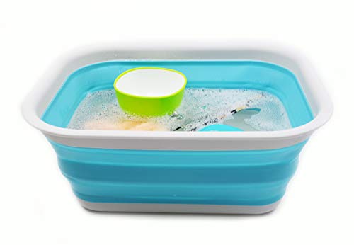 SAMMART 15 L (3.96 Gallon) Collapsible Tub - Portable Outdoor Picnic Basket/Crater - Foldable Washing Tub - Space Saving Storage Container
