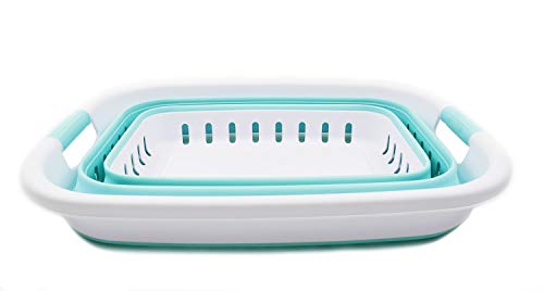 SAMMART 37L (9.77 gallon) Collapsible Plastic Laundry Basket - Foldable Pop Up Storage Container/Organizer - Space Saving Hamper/Basket