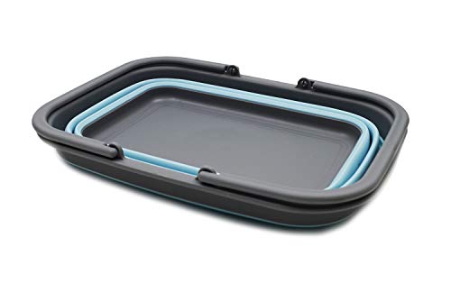 SAMMART SAMMART 9.2L (2.37Gallon) Collapsible Tub with Handle - Portable Outdoor Picnic Basket/Crater - Foldable Shopping Bag - Space Saving Storage Container