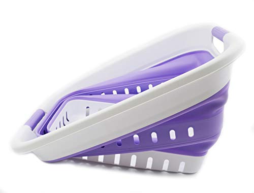 SAMMART 37L (9.77 gallon) Collapsible Plastic Laundry Basket - Foldable Pop Up Storage Container/Organizer - Space Saving Hamper/Basket