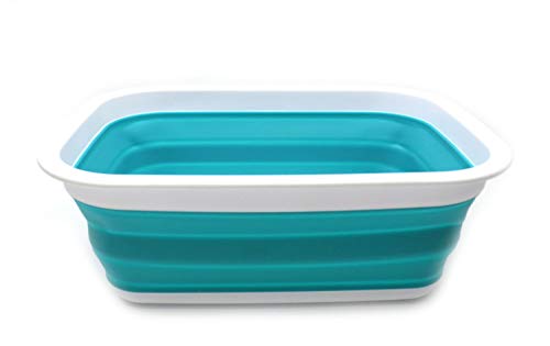 SAMMART 9.2L (2.37Gallon) Collapsible Tub - Portable Outdoor Picnic Basket/Crater - Foldable Shopping Bag - Space Saving Storage Container