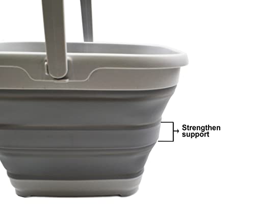 SAMMART 10L (2.6 Gallon) Collapsible Rectangular Handy Basket/Bucket