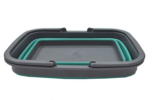 SAMMART SAMMART 9.2L (2.37Gallon) Collapsible Tub with Handle - Portable Outdoor Picnic Basket/Crater - Foldable Shopping Bag - Space Saving Storage Container